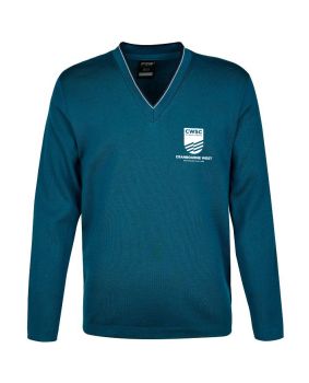 Open Hem Jumper with Stripe Neck