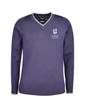 Wool Blend Jumper - Tip Stripe Neck & Cuffs
