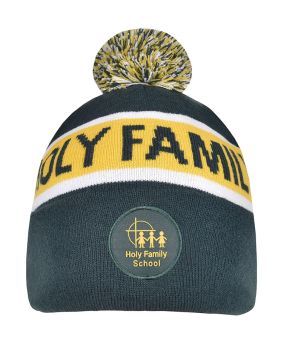 Circular Custom Jacquard Beanie with Pom Pom