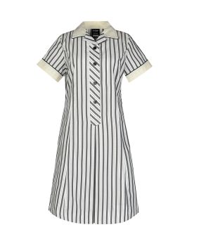 Summer Dress-Contrast Collar & Cuffs