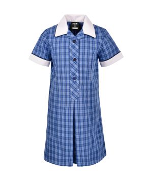 Summer Dress-Contrast Collar & Cuffs