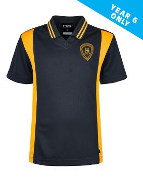 S/S Mesh Polo with Vertical Stripe