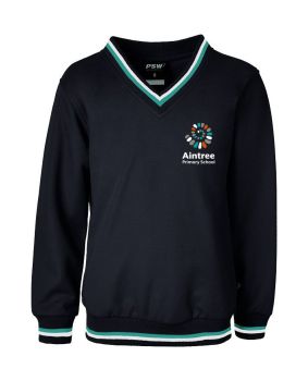 V-Neck Windcheater - Stripe Rib
