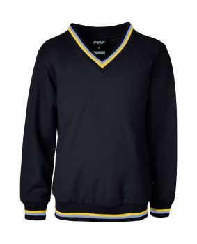 V-Neck Windcheater - Stripe Rib