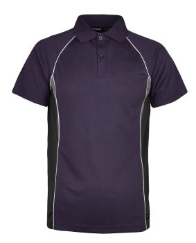 S/S Micromesh Polo w Contrast Panel & Piping