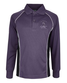 L/S Mesh Polo with Contrast Inserts