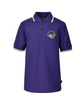 S/S Polo with contrast inner placket/stripe and cuffs
