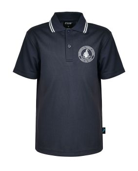 S/S Mesh Polo with Striped Collar