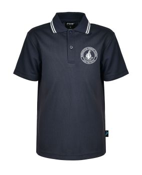S/S Mesh Polo with Striped Collar