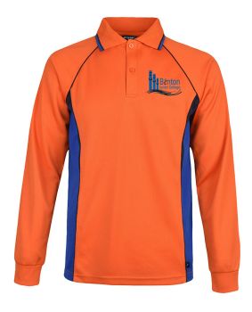 L/S Mesh Polo w Contrast Panels
