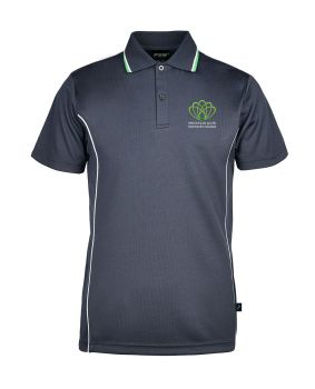 S/S Mesh Polo with Stripe Collar