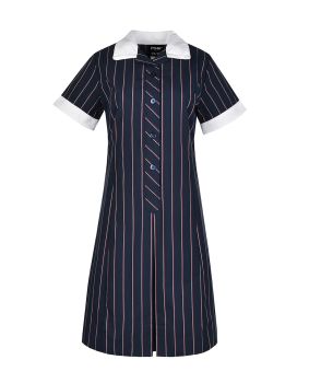 Summer Dress-Contrast Collar & Cuffs