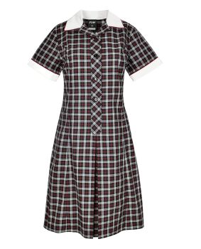 Summer Dress-Contrast Collar & Cuffs