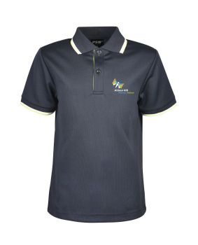 S/S Mesh Polo with Stripe Collar & Armbands