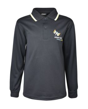L/S Polo with stripe collar