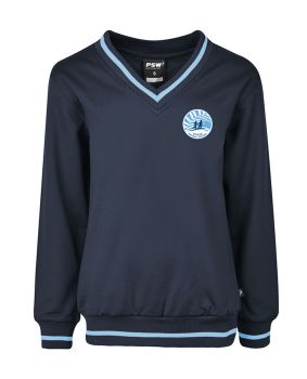 V-Neck Windcheater-Stripe Rib