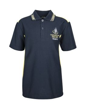 S/S Polo With Contrast shoulder and Front panels with Jacquard Collar