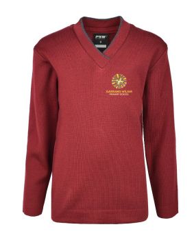 Wool Blend Jumper - Crossover tip Stripe Neck