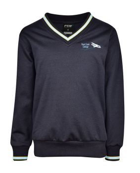 V Neck Windcheater - Double Stripe Neck and Cuffs