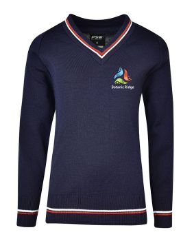 Jumper with Stripe Neck, Cuffs and Hem