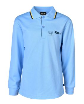 LS CB Mesh Polo-Stripe Collar