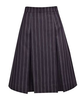 Winter Pleated Skirt with Cross Cut Waistband