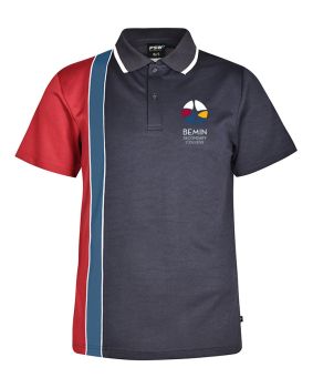 SS Micromesh Vertical Polo with Contrast Strip and Double Piping