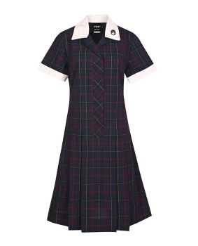 Summer Dress-Covered Placket with Contrast Collar&Cuffs