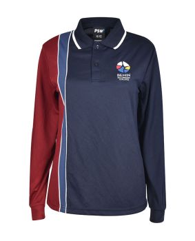 LS Micromesh Vertical Polo with Contrast Strip and Double Piping