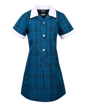 Summer Dress-Contrast Collar & Cuffs