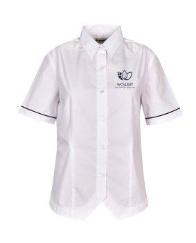 Poplin SS Blouse with piping