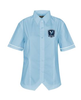 Poplin SS Blouse with piping