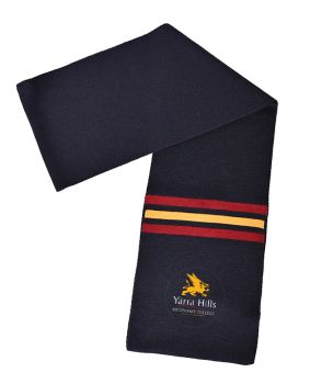 Wool Acrylic Scarf with Knitted Stripe